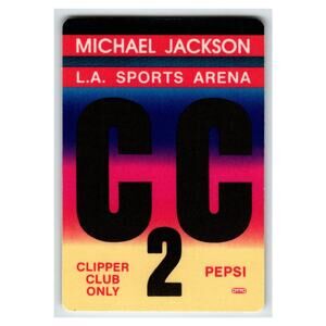 Michael Jackson L.A. Sports Arena Clipper Club CC2 Pepsi Concert Pass OTTO